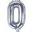 PartyDeco Letter Balloons O 40cm Silver