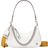 Tory Burch Small 151 Mercer Spazzolato Crescent Bag - White