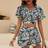 Shein VCAY Tropical Print Butterfly Sleeve Crop Blouse & Shorts