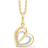 Støvring Design Double Heart Pendant - Gold/Transparent