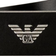 Emporio Armani Leather Belt with Eagle Plate - Black