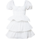 PrettyLittleThing Crinkle Cup Detail Tiered Skirt Skater Dress - White