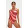 Speedo Women's Printed Deep U-Back, 36, Oxblood/Coral