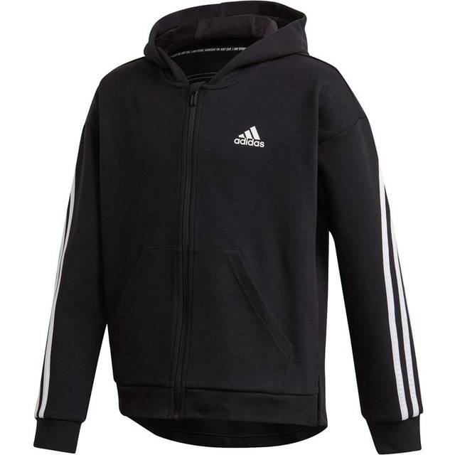Adidas Kid's 3-Stripes Full-Zip Hoodie - Black/White (GE0950) • Pris »