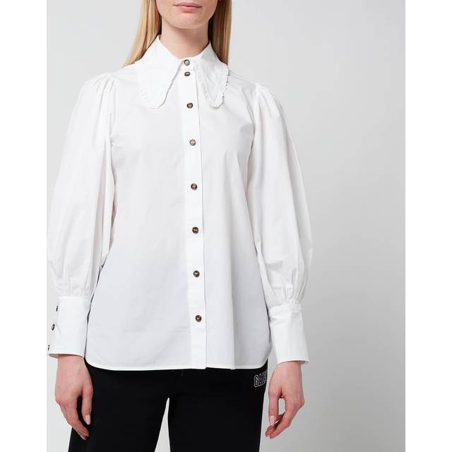 Ganni F7034 Skjorte med Ballonærmer Kvinde Skjorter Ensfarvet hos Magasin  Bright • Pris »