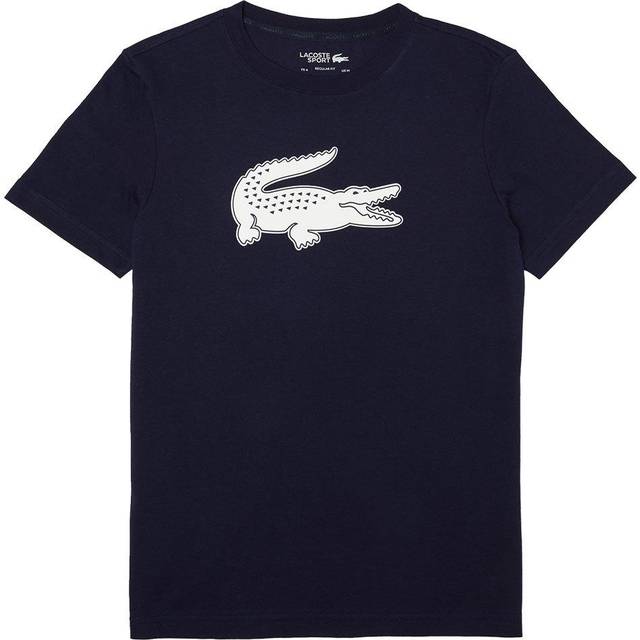 Lacoste Sport 3D Print Crocodile Breathable Jersey T-shirt - Navy  Blue/White • Pris »